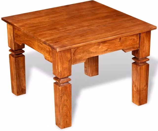 Berkfield Home Acacia Wood Coffee Table in Brown, W/D/H: 60 x 60 x 45 cm
