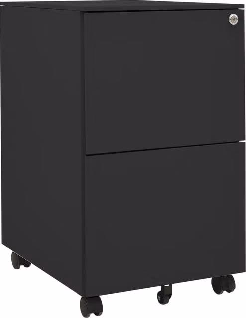 Berkfield Home Mobile File Cabinet in Anthracite and Black Steel, W/D/H: 39 x 45 x 67 cm – 1