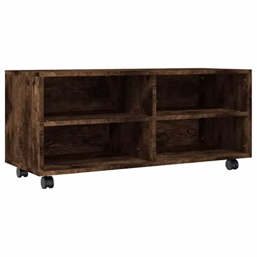 vidaXL Revera TV Cabinet with Castors, Smoked Oak Brown, W: 90 cm, D: 35 cm, H: 35 cm – 2