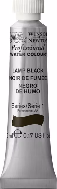 Winsor & Newton Professional Watercolour Paint, Lamp Black, 5ml – 1