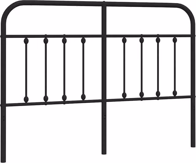 Berkfield Home Classic Metal Headboard in Black, Width: 150 cm