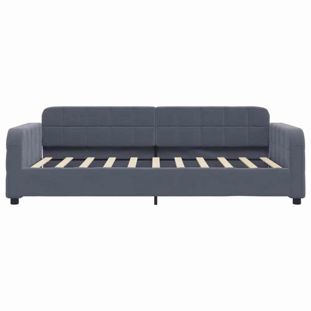 Berkfield Home Velvet Day Bed in Dark Grey, W/D/H: 90 x 190 cm – 3
