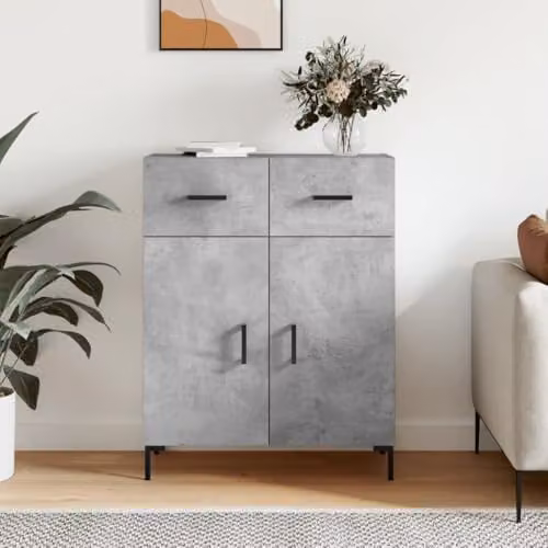 vidaXL Modern Sideboard in Concrete Grey, W/D/H: 69.5 x 34.0 x 90.0 cm – 2