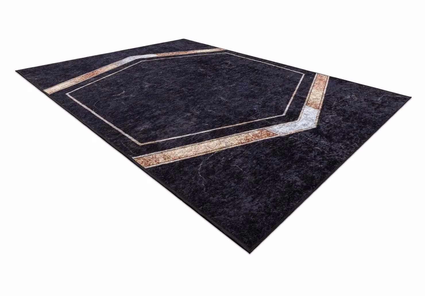 RugsX Miro Geometric Black Rectangular Rug, W: 120 cm, L: 170 cm – 4
