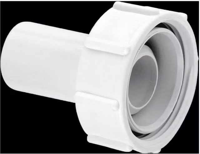 McAlpine R11 Straight Connector 1.5 inch with Loose Nut for 19/23mm Pipe, White – 1