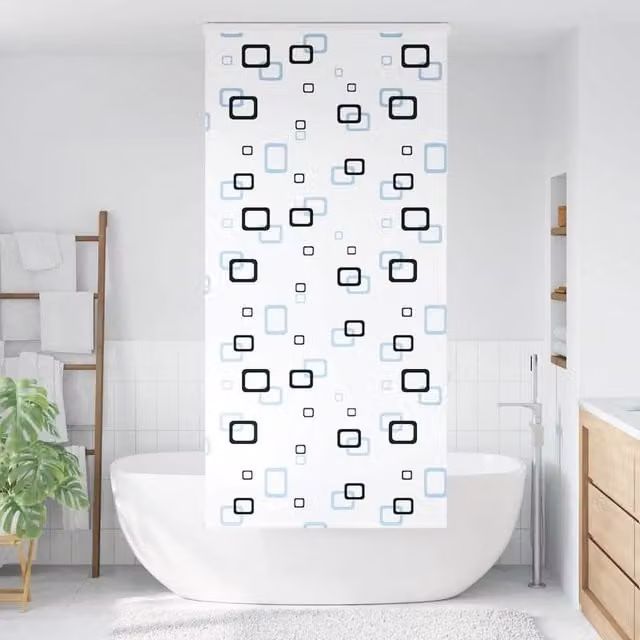 Berkfield Home White Opaque Shower Roller Blind with Cassette, W: 110 cm, H: 240 cm