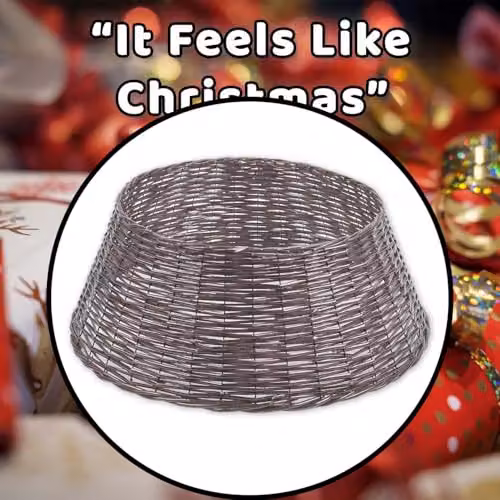 VFM e-Store Grey Christmas Tree Skirt Decoration, W/D/H: 70 x 70 x 70 cm – 6
