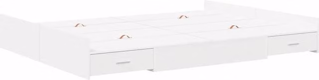 Berkfield Home Storage Bed Frame with Drawers in White, W/D/H: 135 x 190 x 28 cm