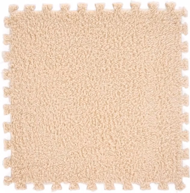 Livingandhome Set of 12 Interlocking EVA Foam Play Mats in Brown and Beige