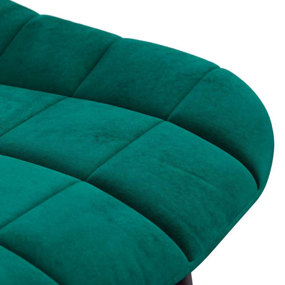 More4Homes Arlo Round Concrete Dining Table with Black Legs and 6 Green Nova Velvet Dining Chairs, W: 120 cm, H: 75 cm – 4