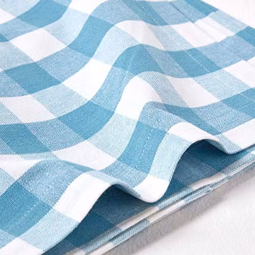 Homescapes Blue Cotton Gingham Checked Rectangular Tablecloth, W/D/H: 137 x 178 cm – 3