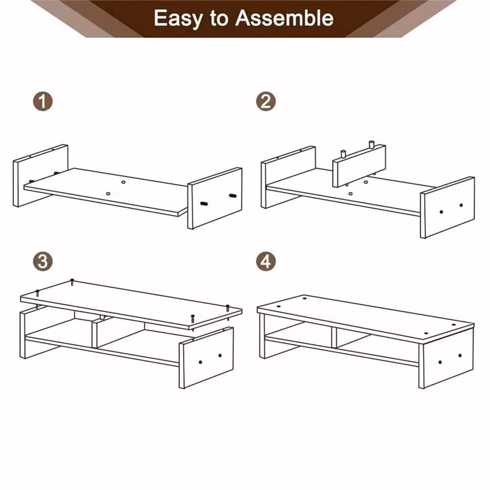 Nordara White Computer Desktop Monitor Stand and Laptop Screen Riser, W: 100 cm, D: 60 cm, H: 60 cm – 2