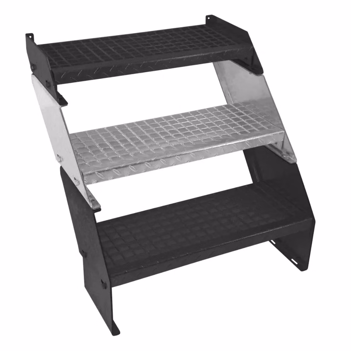 Monstershop Additional Galvanised Steel Steps in Silver, Width: 60 cm – 3