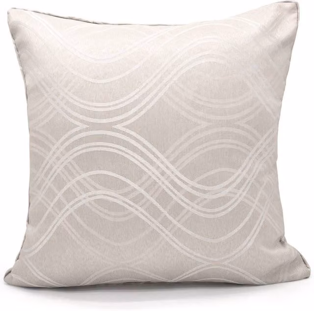 Velosso Clarissa Filled Square Cushion in Beige with Removable Polyester Cover, W/D/H: 43 x 43 x 43 cm