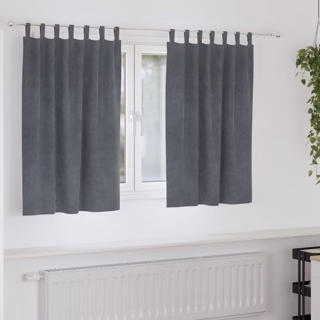 Berkfield Home Blackout Velvet Curtains with Hanging Loops, 2 Pack, Super Light Grey