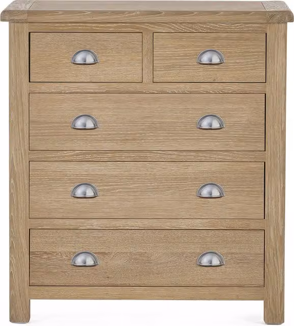 Julian Bowen Memphis 5 Drawer Chest in Limed Oak