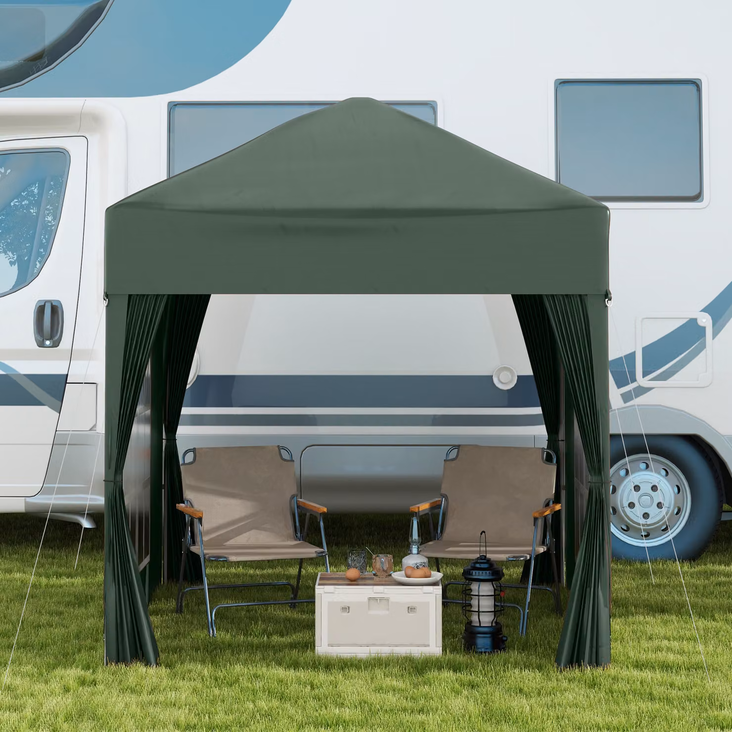 Outsunny Green Pop Up Gazebo with Sides and Waterproof Canopy, W/D/H: 200 x 200 x 240 cm – 9