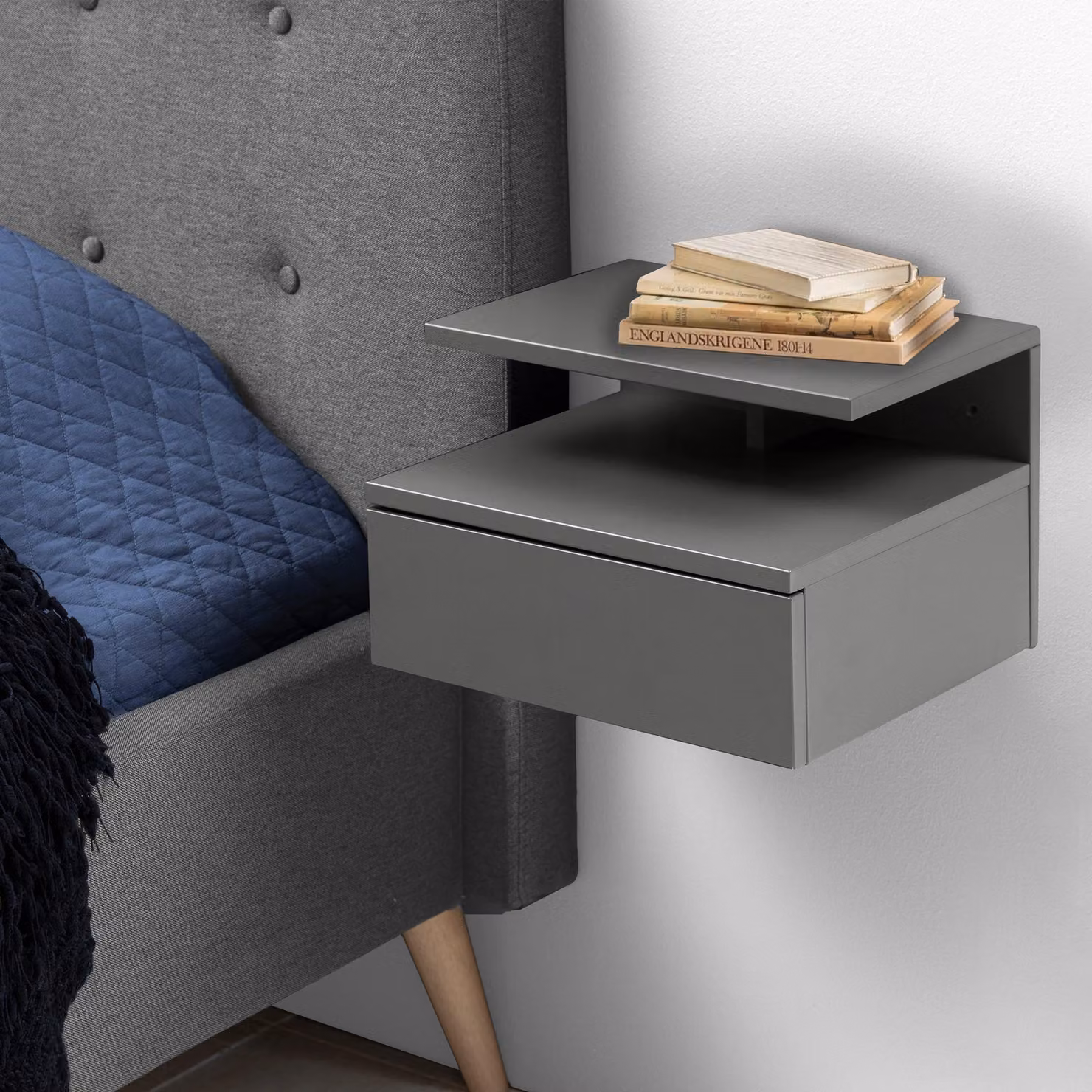 Furniture To Go Ashlan Modern Bedside Table with 1 Drawer in Grey – 3