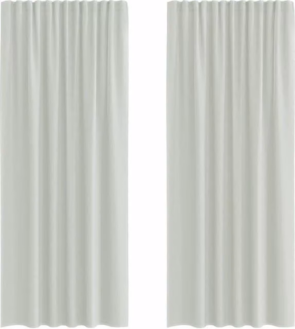 Berkfield Home Plain Grey Voile Fabric Panel Curtains with Rod Pockets, 2 Pack
