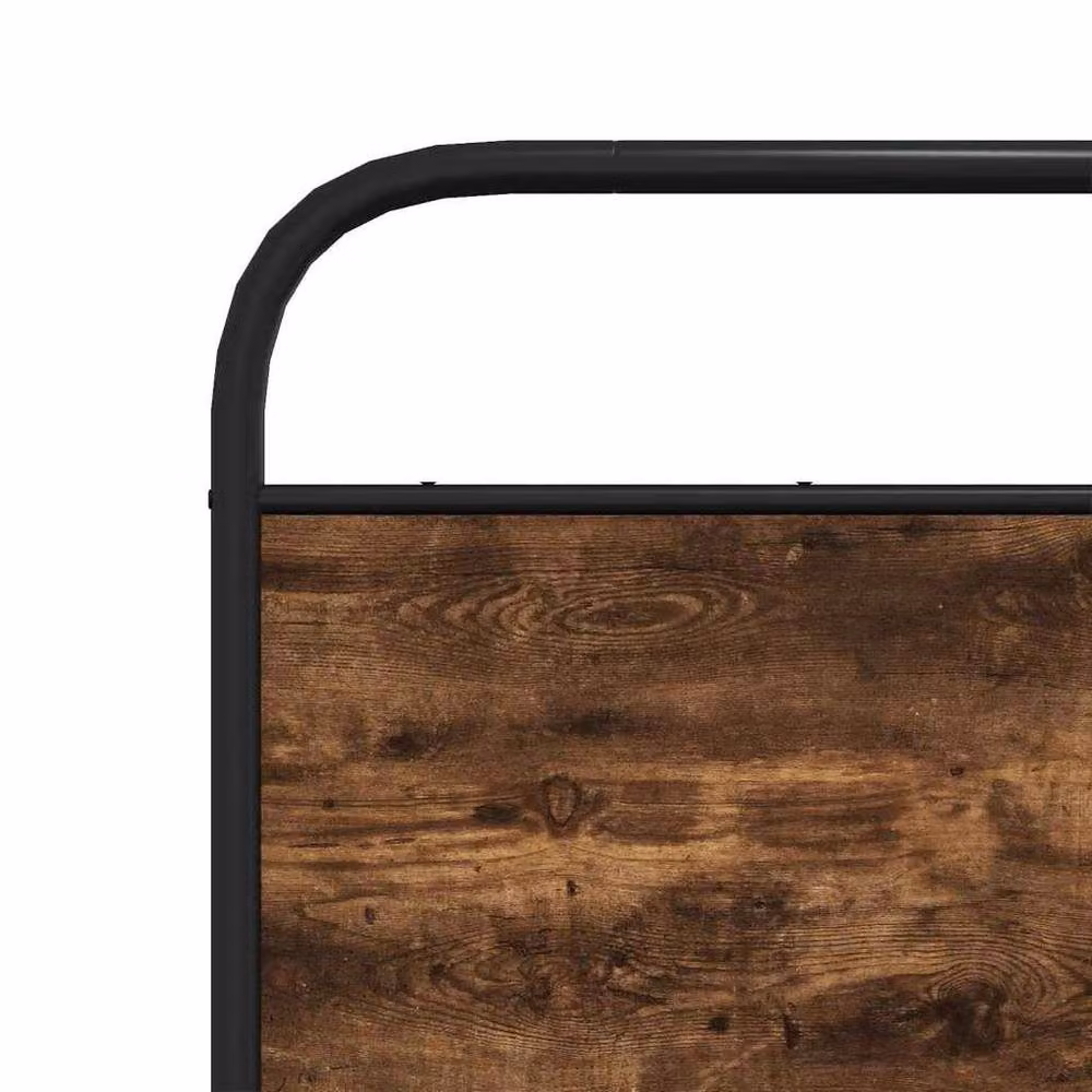Berkfield Home Elegant Bed Frame in Smoked Oak Brown, W/D/H: 90 x 190 x 196 cm – 5