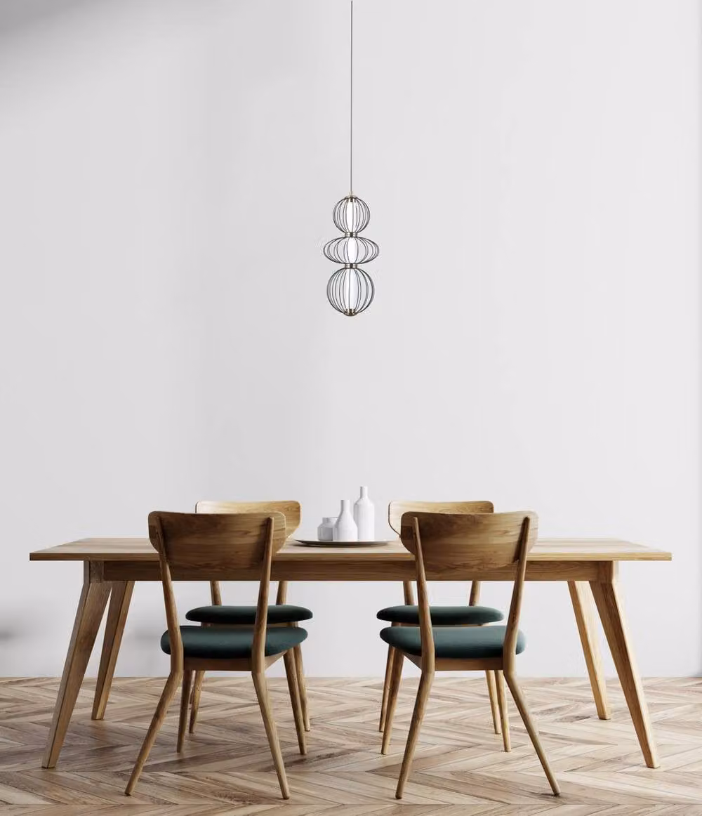 Netlighting Rabel Wire Frame Pendant Light in Matt Black with 3x LED Warm White 3000K – 2