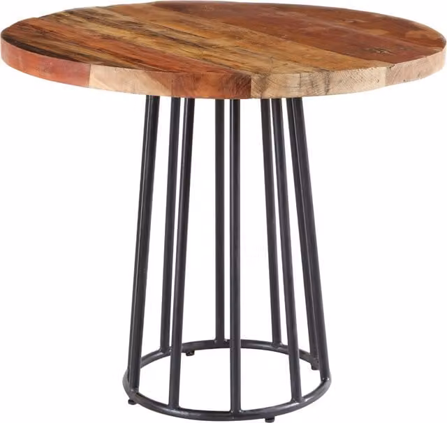 IH Design IN Modern Round Wood Dining Table in Multicolour and Brown