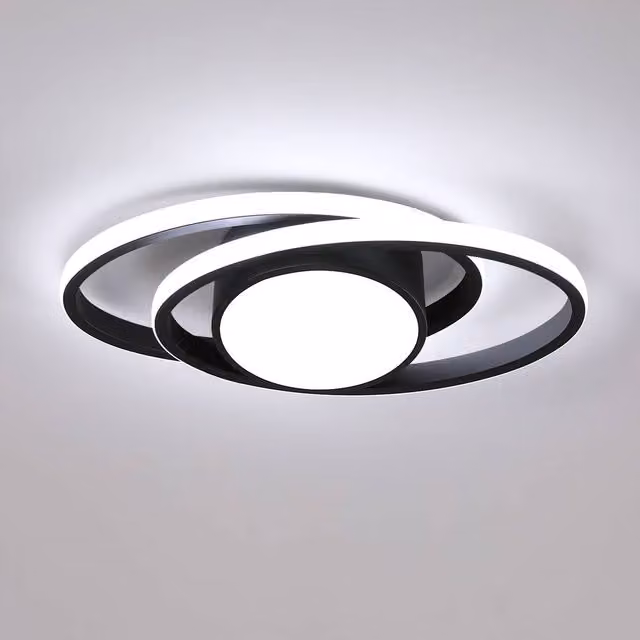 Pheashine Black Oval Ring LED Ceiling Light, 39W, 6500K Cool White, W: 38.5 cm, D: 18 cm – 1