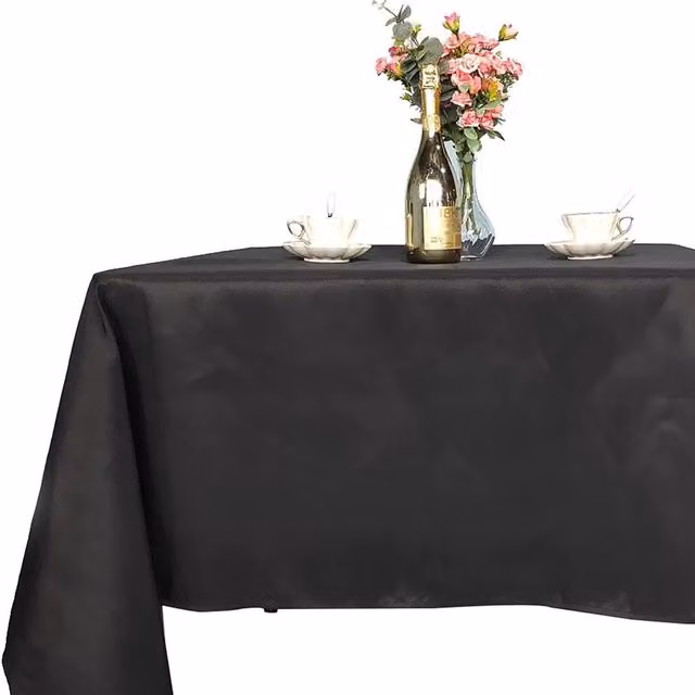Trimming Shop Plain Rectangular Polyester Tablecloth in Black or Blue, W: 177.8 cm x L: 320.04 cm – 1