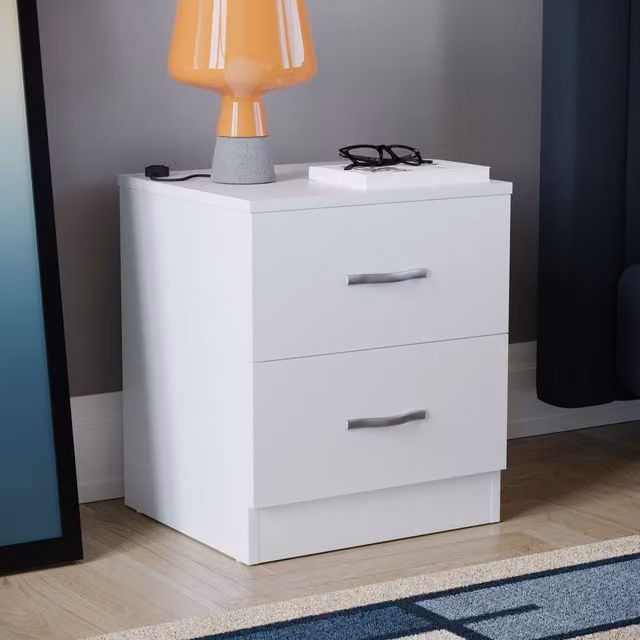 Vida Designs Riano 2 Drawer Bedside Table Chest in White