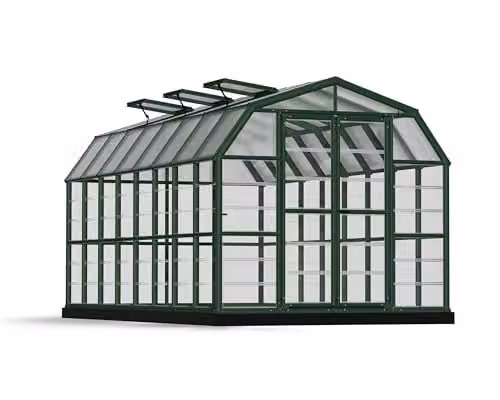 Palram Canopia Grand Gardener Greenhouse with Green Polycarbonate Frame, W: 264.7 in, H: 238.2 in, L: 512.9 in