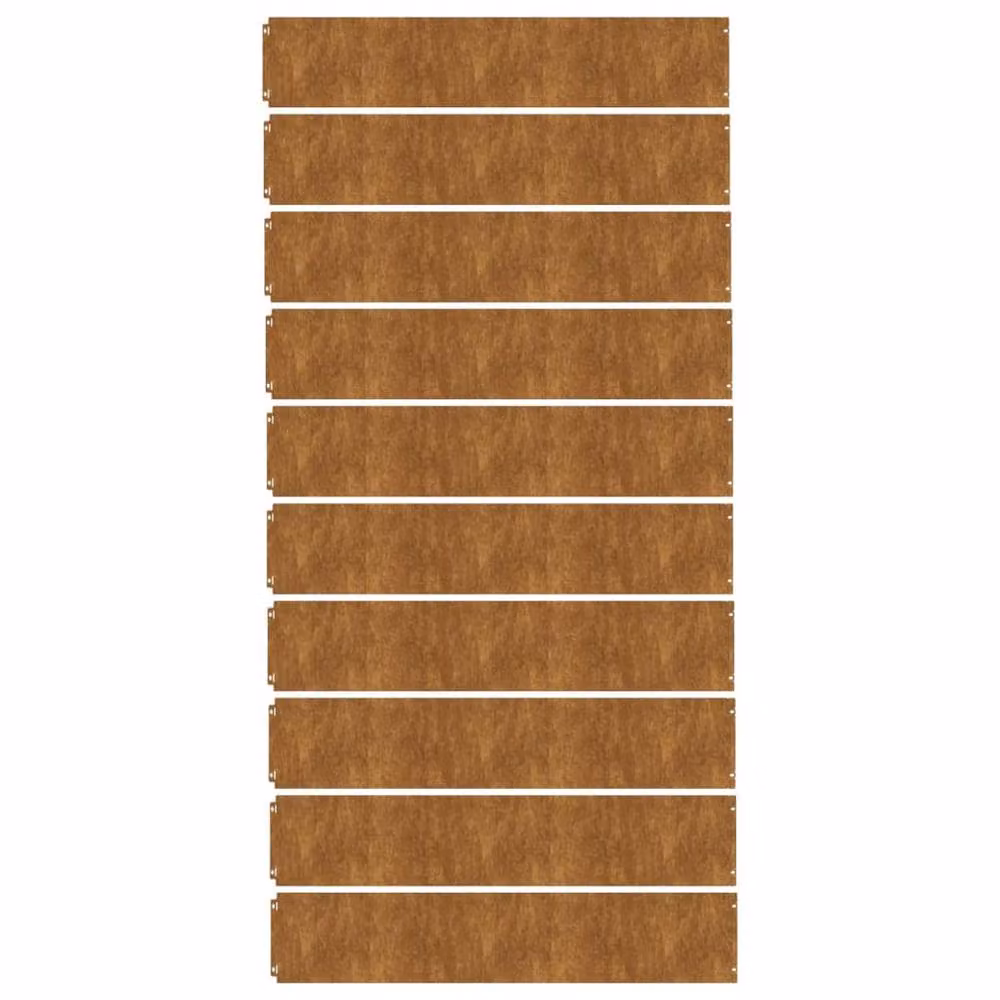 Berkfield Home Flexible Corten Steel Lawn Edgings, Brown, 10 Pieces, W/H: 20 x 103 cm – 3