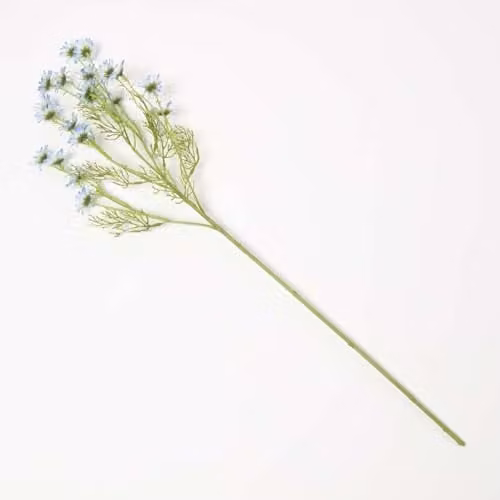 HOMESCAPES Artificial Blue Wild Aster Flower Branch, 72 cm