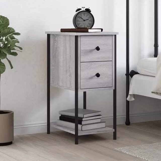 EONLION Grey Bedside Cabinet W/D/H: 32 x 42 x 70 cm – 1