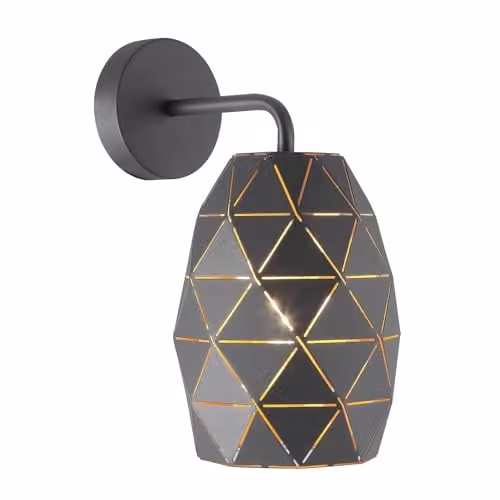 Netlighting Modern Dome Wall Lamp in Grey and Gold/Brass with E27 Bulb Holder – 1