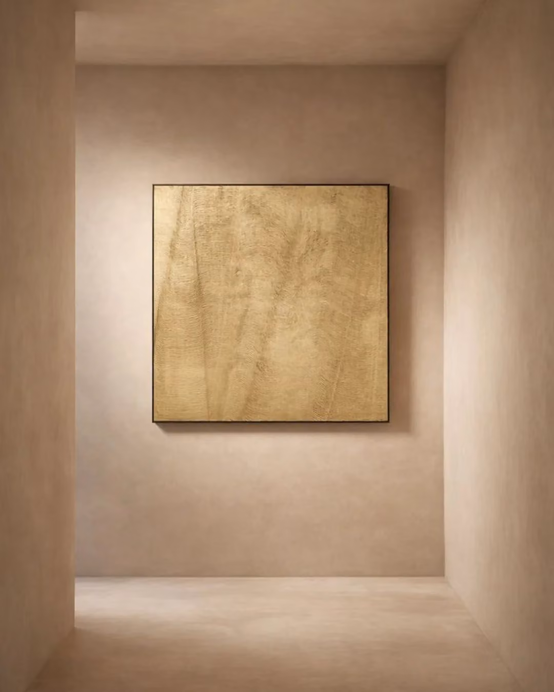 Atomic Abstract Modern Oil Painting Reproduction by Tommy Franks in Gold and Black, W: 120 cm, H: 120 cm