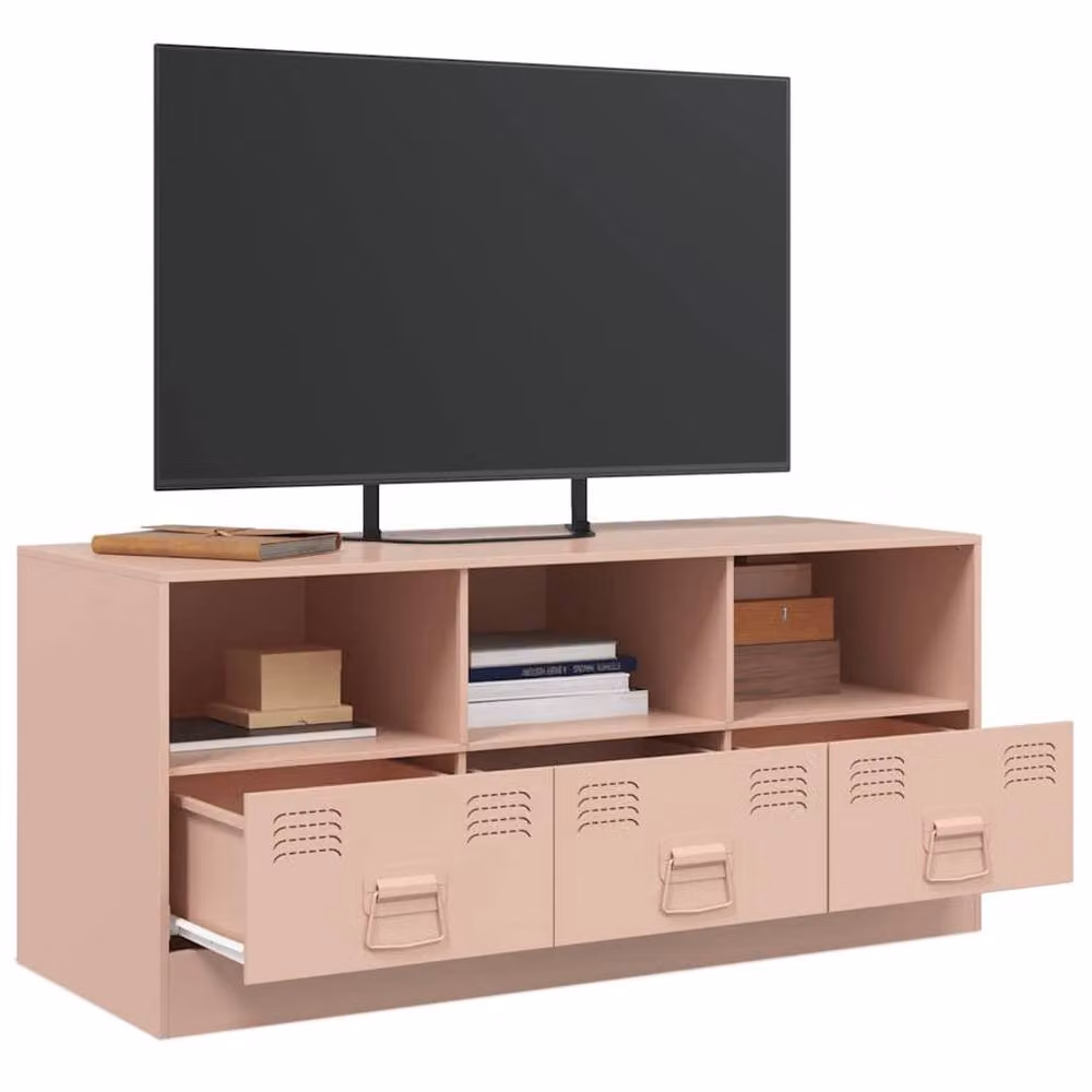 Berkfield Home Pink Metal TV Cabinet W/D/H: 99 x 39 x 44 cm – 3