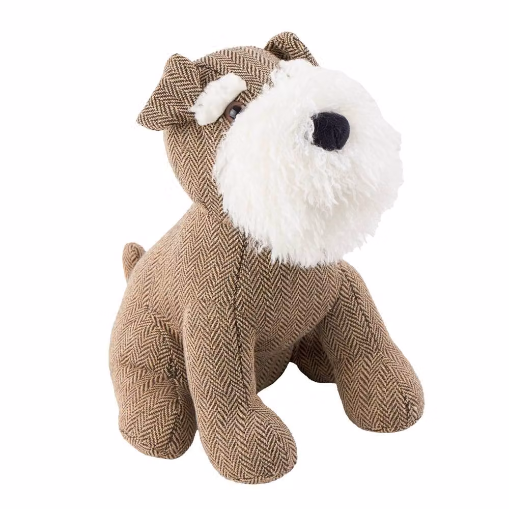 Furn Schnauzer Dog Herringbone Doorstop in Brown and Multicolour, H 24 x W 25 x D 20 cm – 2