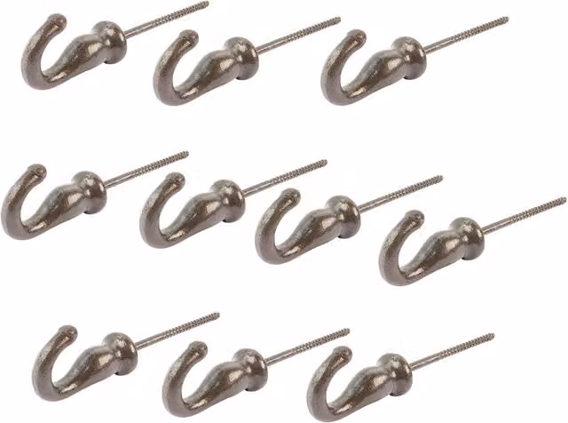 Hammer and Tongs Powder-Coated Iron Screw Hook, Pack of 10, W: 20 mm x H: 35 mm – 2