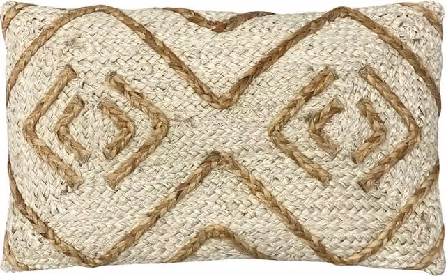 Make It A Home Mynu Braided Jute Cushion in Beige