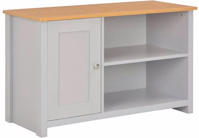 Berkfield Home Modern Grey TV Cabinet W: 95 cm, D: 39 cm, H: 58 cm