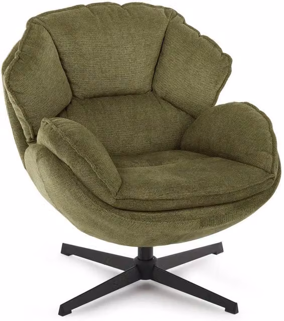 FORGEVIO Green Fabric Swivel Task Chair with Armrests