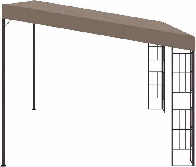 Berkfield Home Wall-mounted Lean-to Gazebo in Beige Polyester and Steel, W: 300 cm, D: 300 cm, H: 205 cm