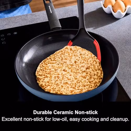 Morphy Richards Blue Aluminium Frying Pan with Ceramic Coating, Diameter: 24 cm – 2