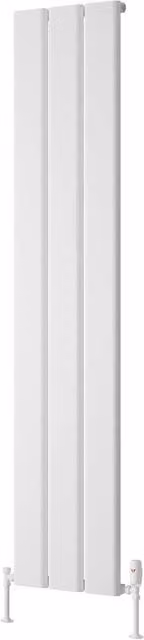 Bathroom Kingdom Caldaro White Designer Flat Panel Vertical Aluminium Radiator H 180 cm x W 37 cm