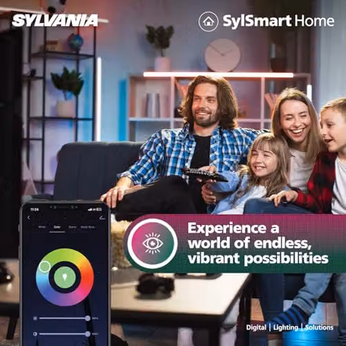 SYLVANIA SylSmart E27 Smart LED Bulb, Dimmable RGBW White and Multicolour Globe Light for Amazon Alexa, Google Assistant and Apple HomeKit – 2