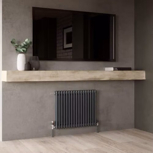 UK Radiators Alpha Anthracite 2 Column Traditional Cast-Iron Style Steel Radiator with Feet, W: 76.8 cm, H: 60.0 cm – 3