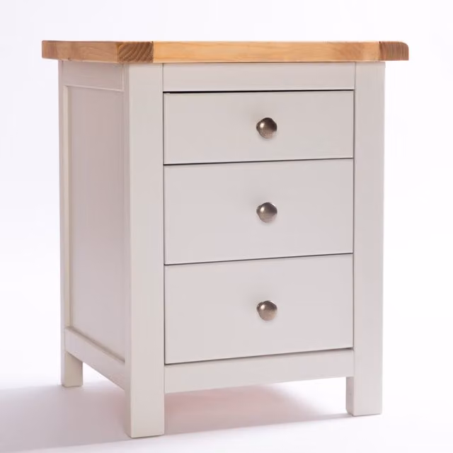 Cabinet Bits Argenta 3 Drawer Bedside Table in Grey