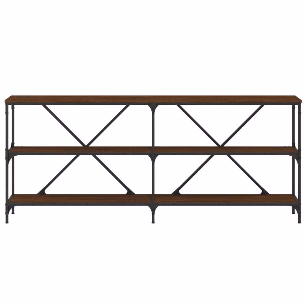 Berkfield Home Decorative Console Table in Brown Oak, W/D/H: 180 x 30 x 75 cm – 3
