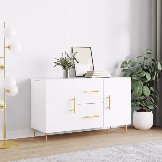 Berkfield Home Modern White Matt Sideboard, W/D/H: 100 x 36 x 60 cm