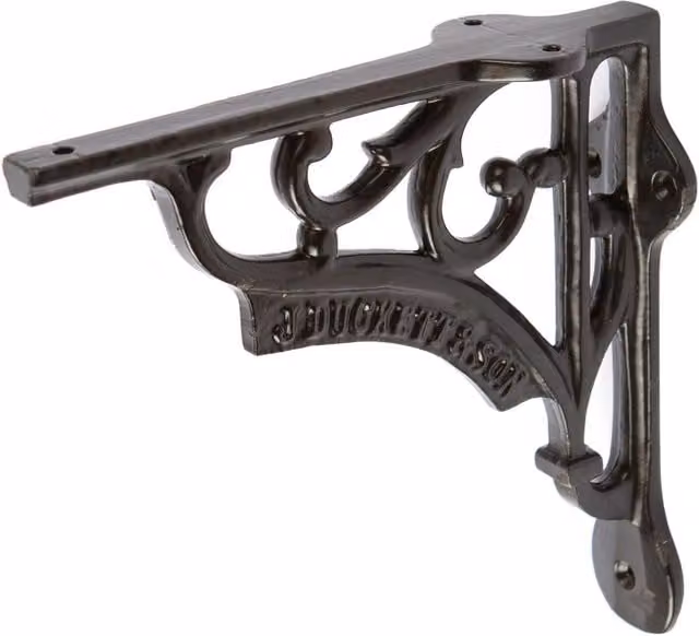 Hammer and Tongs Ornate Matt Black Iron Shelf Bracket, W/D/H: 15.0 x 15.0 x 15.0 cm
